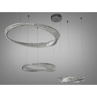 Хрустальная светодиодная люстра 180 Вт, хром Diasha 548A/800+600+400CH