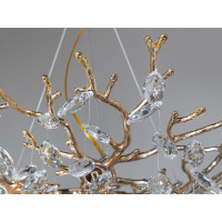 Підвісна люстра Глициния золото 10 ламп кришталь Diasha 608-760G