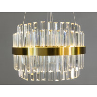 Неповторна підвісна кришталева лед люстра в кухню, 80Вт, бронза Diasha 840/400BR