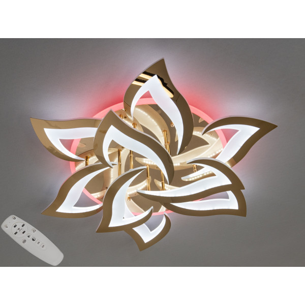 Сучасна декоративна люстра під стелю led з пультом, 115W, золото Diasha 8146/6+3GLED3colordimmer