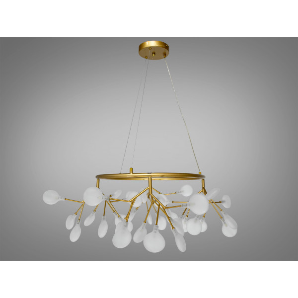 Футуристична люстра на тросах "Світлячок", 36 ламп, золото сатин Diasha Y887-36AGD Футуристична люстра на тросах "Світлячок", 36 ламп, золото сатин Diasha Y887-36AGD