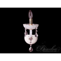 Оригінальне, стильне, якісне класичне бра із білого скла, золото Diasha N8018/1GW