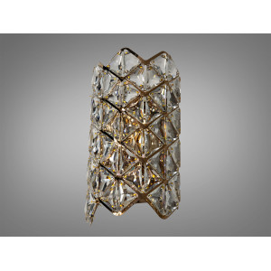 Елегантне класичне бра з кришталю під дві лампи, золото Diasha 9133-B300GD