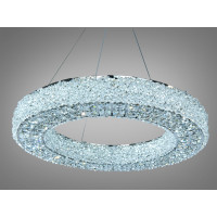 LED підвісна люстра кришталь хром 55Вт пульт Diasha 7932/600CH