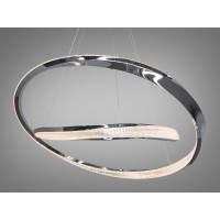 Ефектна підвісна світлодіодна люстра з пультом, 100 Вт, хром Diasha D2486-800+600HR