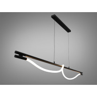 Сучасна підвісна лінійна світлодіодна люстра Шланг, 20Вт, черная Diasha SY9609-L1600BK