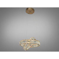 Люстра Diasha підвісна золото LED 50Вт 2 кільця Diasha D8886/300-2BG