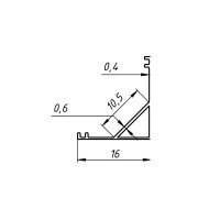 Профіль для LED стрічки, накладний кутовий Diasha PL-601-1M