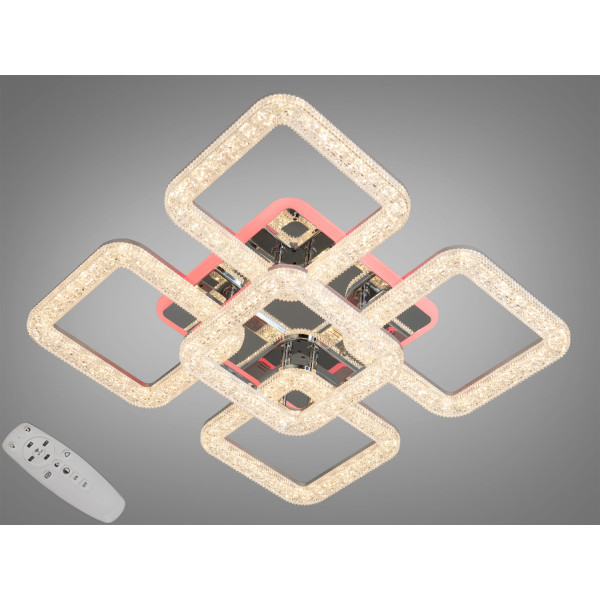 Стельова світлодіодна люстра з пультом, підсвіткою, димером, 80W, хром Diasha 2205/4+1HRLED3colordimmer Стельова світлодіодна люстра з пультом, підсвіткою, димером, 80W, хром Diasha 2205/4+1HRLED3colordimmer