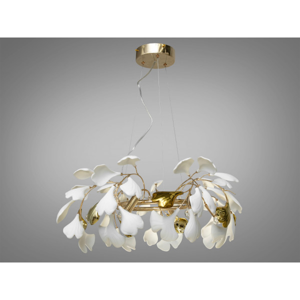 Колоритна новинка, люстра з фарфоровими елементами на 6 ламп, золото Diasha 7162-6PGD Колоритна новинка, люстра з фарфоровими елементами на 6 ламп, золото Diasha 7162-6PGD