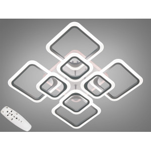 Світлодіодна люстра смарт світильник з пультом, диммером, 145W, сіра Diasha A8060/4+4GRLED3colordimmer