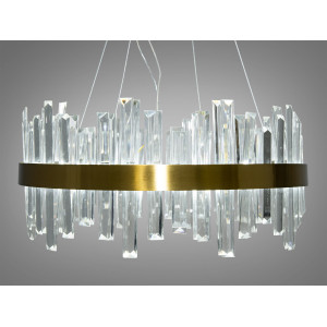 Гармонійна підвісна кришталева LED люстра у вітальню, 105 Вт, бронза Diasha 836/500BR