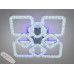 Світлодіодна люстра Серія Квадрати хром 130W з пультом Diasha 2205/4+4HRLED3colordimmer