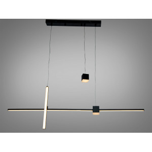 Світлодіодна лінійна люстра підвіс над столом, 40 Вт, сіра Diasha 5221A/1100BK