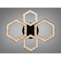 Люстра стельова LED чорна 54 Вт з пультом Diasha 6653/2+2BK