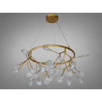 Підвісна люстра Світлячок золото сатин 36 ламп 95 см G4 Diasha Y887-36CGD