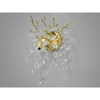 Світильник сателіт до кришталевих люстр, 2 лампи, золото Diasha 608-BGD