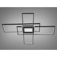 Сучасна стельова світлодіодна люстра з пультом, 125 Вт, чорна Diasha 2450BKdimmer