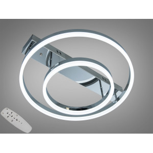 Стельова LED люстра чорна 60W пульт димер 2 кільця Diasha 2537HRdimmer