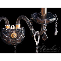 Акція!!! Якісне класичне бра з чорного скла із кришталями Diasha N8003/2GB