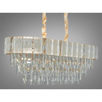 Ефектна кришталева люстра підвіс овальної форми,10 ламп, золото Diasha 327-800x300GD