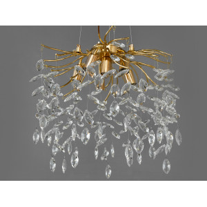 Вражаюча кришталева люстра підвісна, 6 ламп, золото Diasha 1607-450GD