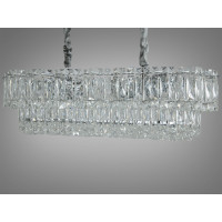 Люстра підвісна кришталева овальна хром 10xE14 78x28 см висота 75 см модель 310-800X300HR Diasha 310-800x300CH