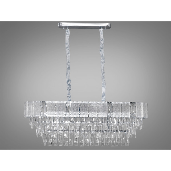 Ексклюзивна підвісна кришталева люстра овальної форми, 10 ламп, хром Diasha 327-850x300CH Ексклюзивна підвісна кришталева люстра овальної форми, 10 ламп, хром Diasha 327-850x300CH
