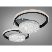 Люстра LED кільця біла чорна 58W димер 2+2 Diasha 2561WH+BKDIMMER