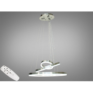 Підвісна світлодіодна люстра з пультом, диммером, 90 Вт, хром Diasha D8174-600+400+200HRdimmer