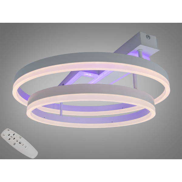 Люстра стельова Diasha біла кільця 80W пульт димер Diasha 2541WHLED3colordimmer