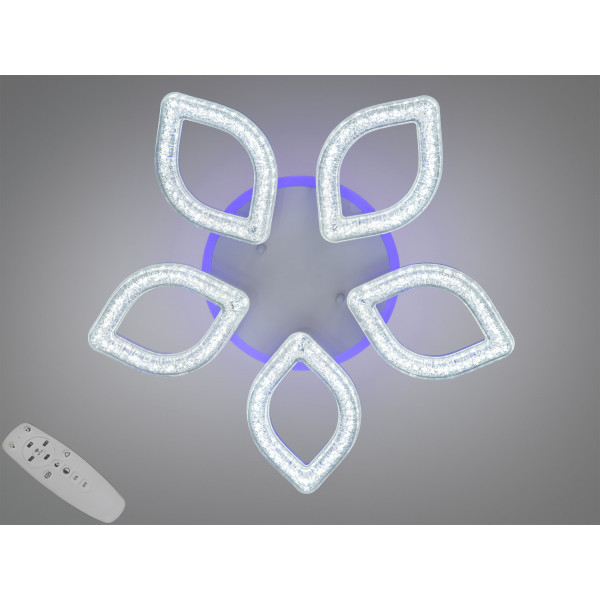 Стельова LED люстра біла 52W пульт димер 5 пелюсток Diasha S2599/5WHLED3colordimmer