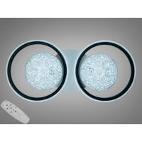 Люстра LED кільця біла чорна 58W димер 2+2 Diasha 2561WH+BKDIMMER