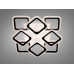 Стельова світлодіодна люстра з димером 130W Diasha AS8170/4+4BKLED3colordimmer