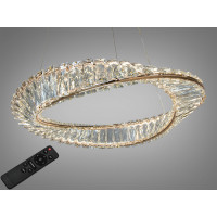 Гармонійна кришталева світлодіодна люстра з пультом, 55 Вт, золото Diasha 548/500G