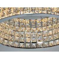 LED підвісна кришталева люстра 110Вт хром пульт Diasha 572/500CH