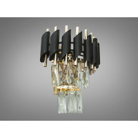 Бра современное настенное на 2 лампы Diasha 201202/250BK+S-gold