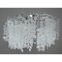 Підвісна кришталева люстра Серія Гліцинія хром 8 ламп підвіс на тросах Diasha 602-600CH