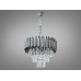 Стильна підвісна кришталева люстра в кухню, 5 ламп, хром+чорний хром Diasha 9001-400CH+PB