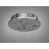 Підвісна кришталева люстра Серія Гліцинія хром 6 ламп G9 на тросах Diasha 608-460CH