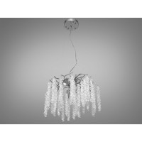 Витончена підвісна кришталева люстра "Гліцинія", 6 ламп, хром Diasha 605-450CH
