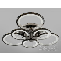 Стельова люстра з диммером і LED підсвічуванням, колір чорний хром, 110W Diasha D8022/3+3BHRLED3colordimmer