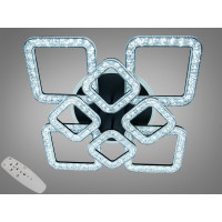 Люстра стельова Квадрати чорна 140W з пультом Diasha 5179/4+4BK