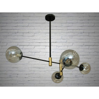 Люстра светильник молекула в стиле loft Diasha 1098-4BK+GD