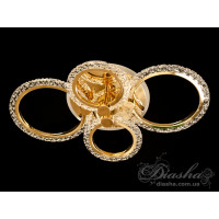 Стельова світлодіодна люстра з пультом, підсвічуваням, 75W, золото Diasha A8180/4GLED3colordimmer