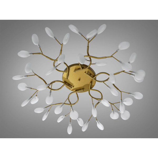 Неймовірно красива стельова люстра "Світлячок", 42 лампи, золото сатин Diasha X890-42AGD