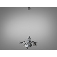 Дизайнерська підвісна люстра з керамічними елементами на 1 лампу, хром Diasha 7229-3PHR