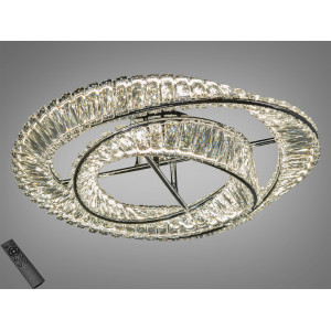 Інноваційна кришталева світлодіодна люстра на тросах, 110 Вт, хром Diasha 562/600+400CH