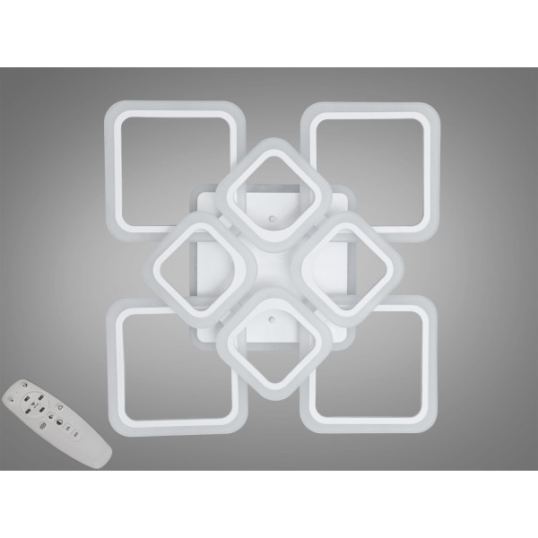 Світлодіодна люстра смарт світильник з пультом, диммером, 145W, біла Diasha HA8060/4+4WHLED3colordimmer