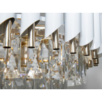 Підвісна кришталева люстра білий-золото 5xE14 Diasha N9001-400WH+SGD
